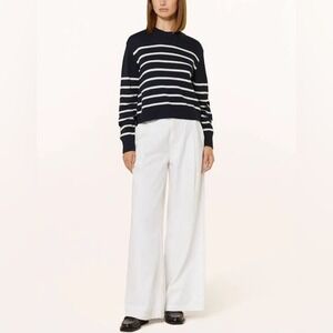 Barbour Womens Emery Stripe Crop Cotton Chasmere Sweater Size 6 - NWT $130